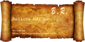 Belicza Réka névjegykártya